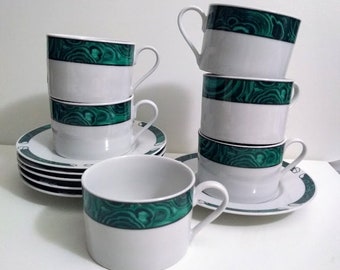 GABBAY MALACHITE Tea Coffee Cup Saucer ONE Set