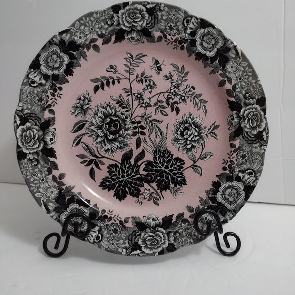 Vintage The Spode Archive Collection JASMINE  Underglaze Hand Engraved Copper Transfer DINNER Plate 10.5"