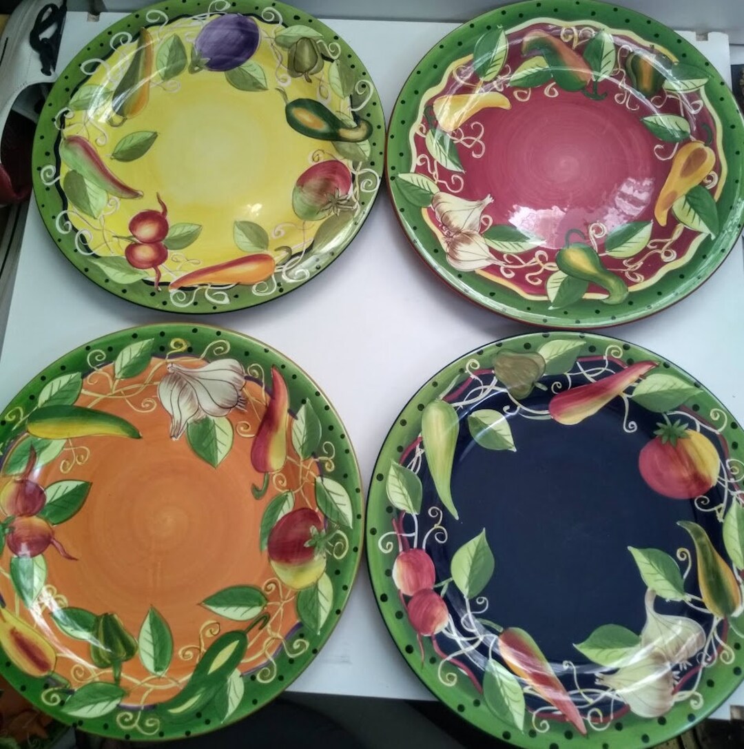 GATES WARE by Laurie Gates Ceramic Vegetable DINNER Plateby Blessedjunk