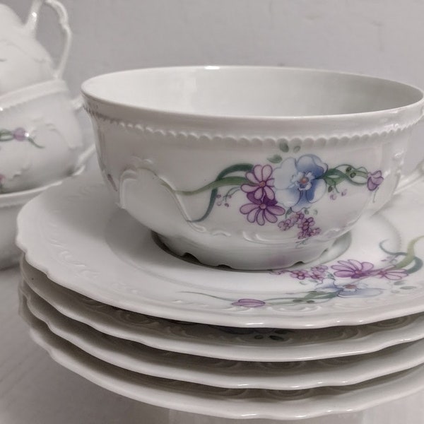 ONE SET Limoges Ancienne Manufacture ROYALE France Large Tea Coffee Broth Cup Saucer One Set