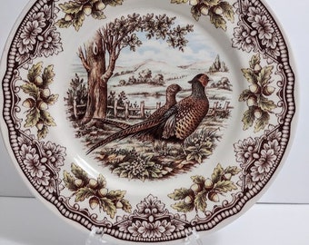 ONE Plate WOODLAND Thanksgiving  Pheasant Royal Stafford Acorns Edge Dinner Plate 11 &quot;