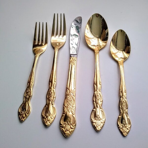 Gold Plated Flatware Korea Etsy Canada