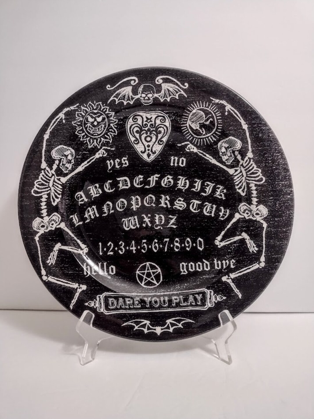 One Plate ROYAL WESSEX Dare You Play OUIJA Board Game Skeletons Witches