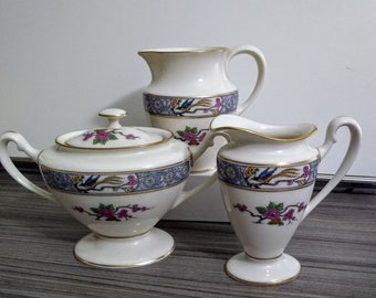 Vintage LENOX MING Birds Flowers Sugar Bowl OR Creamer