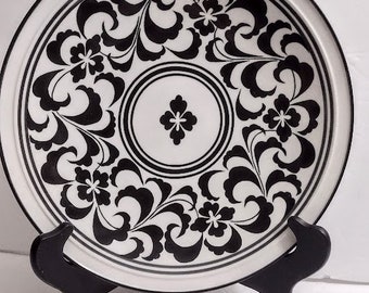 DANSK Moroccan Tile International Design LTD Japan White Black SERVING Plate Platter  12 1/8 "