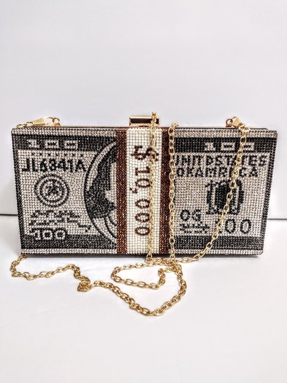 Money 10,000K  100 Dollar Stack RHINESTONE Crysta… - image 1