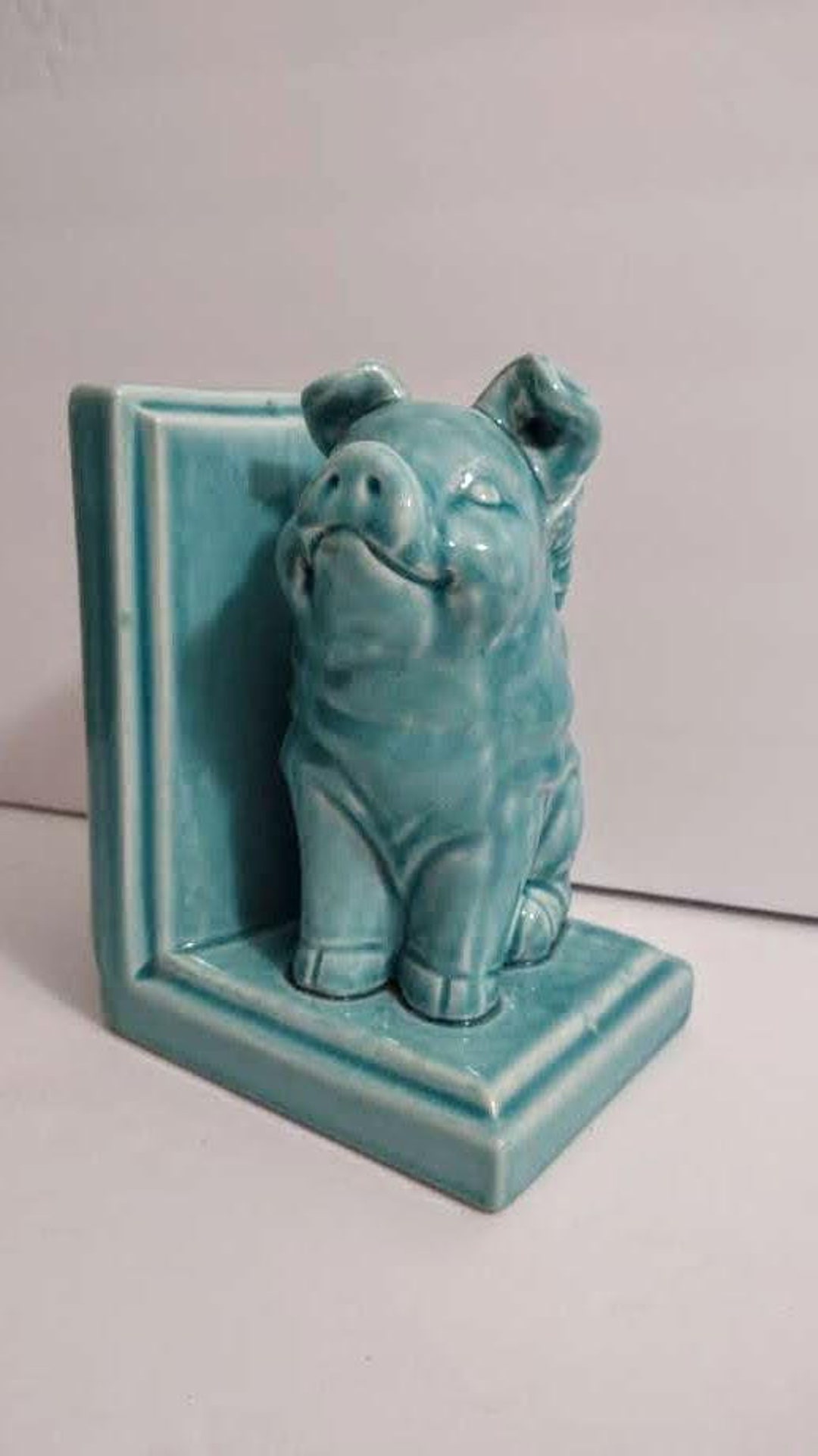 レビュー高評価の商品 FLYING PIG Turquoise Ceramic Angel Pig Book End 7.25 アイドル