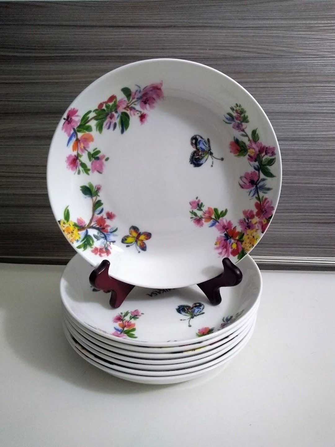 One Plate MIKASA Butterfly Garden WILDFLOWERS Pasta Soup Salad Etsy