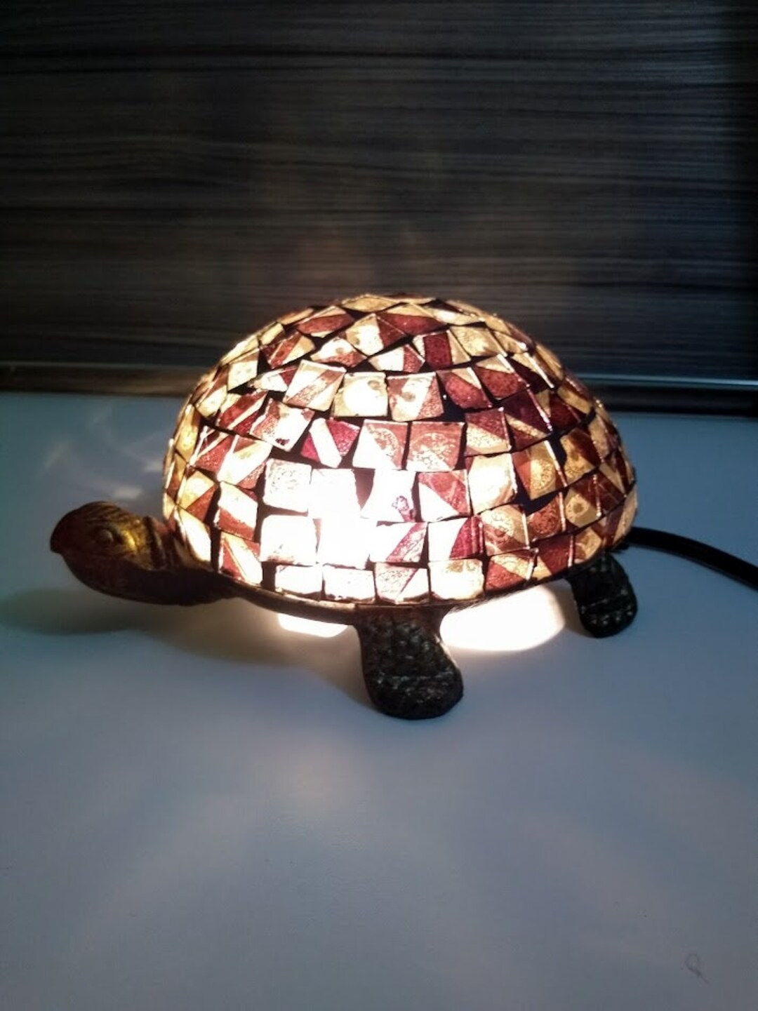 Vintage TURTLE Night MOZAIC Glass Lamp - Etsy