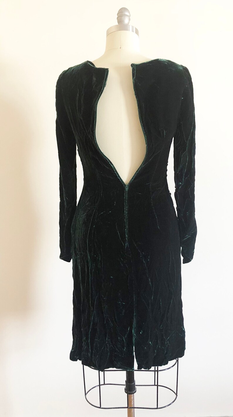 Vintage Crushed Green Velvet 1990s Sheath Dress With - Etsy