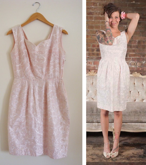 Designer Kramer Vintage 1960s Light Pink Shimmery… - image 1