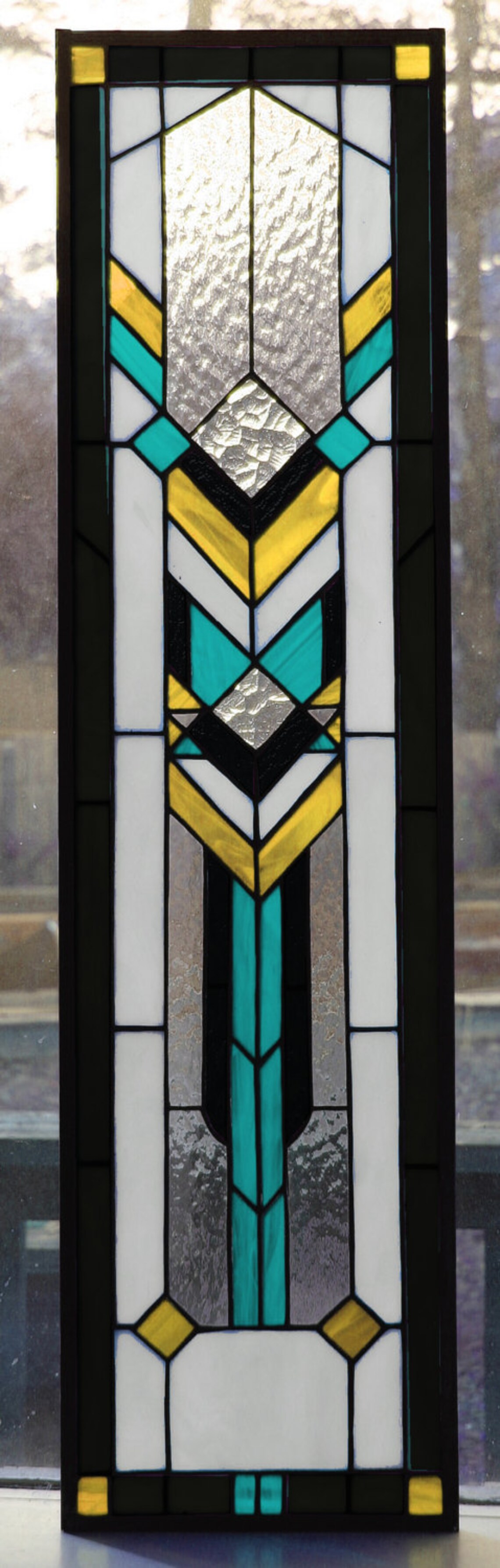 Southwest Stained Glass Window Panel Etsy