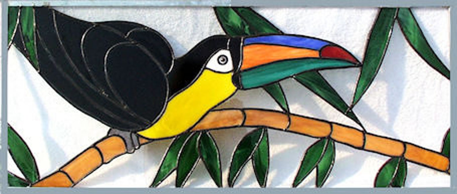 Stained Glass Transom Window Toucan Etsy