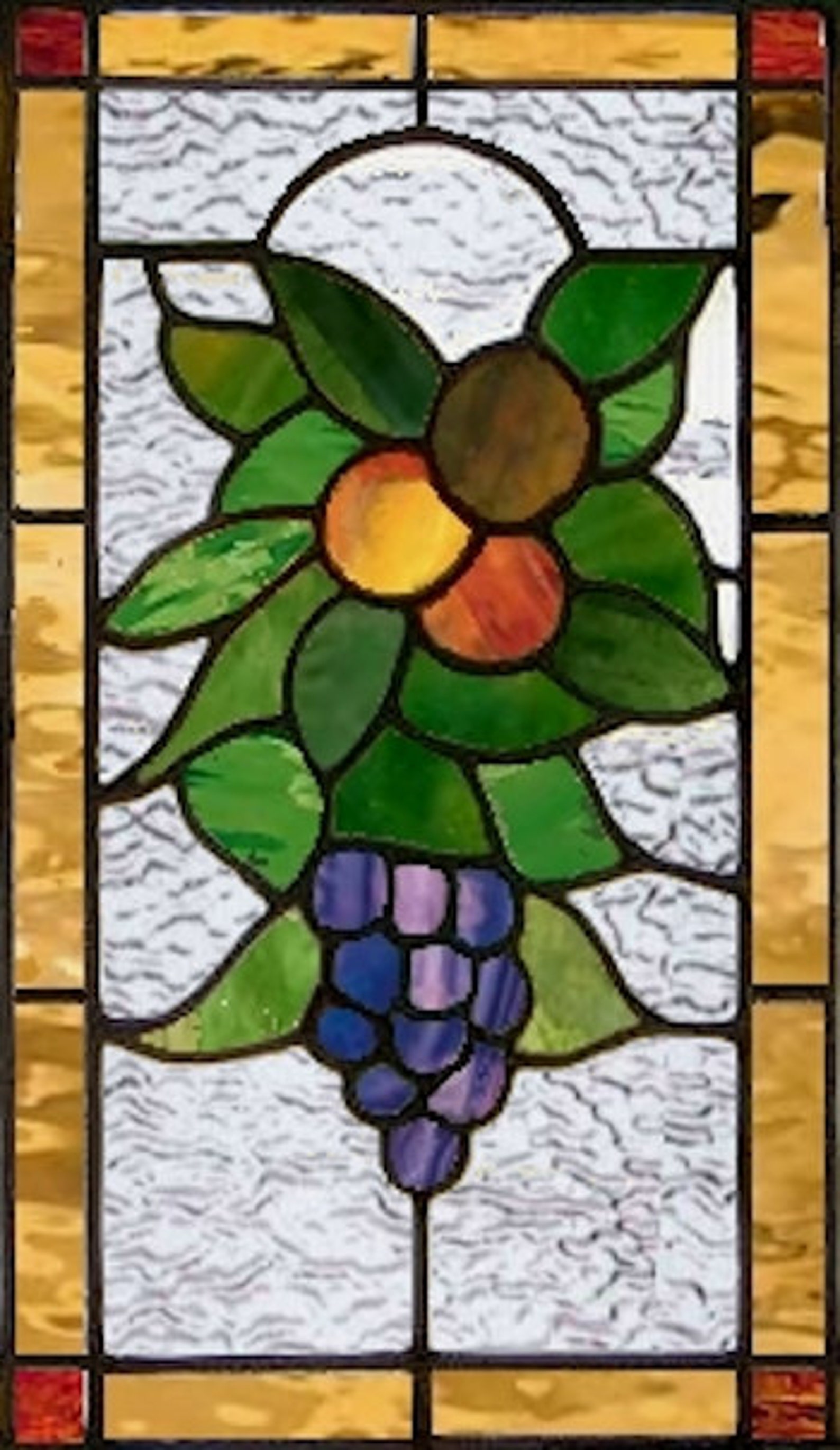 Fruit Stained Glass Window Panel Etsy