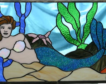 Mermaid Stained Glass Window