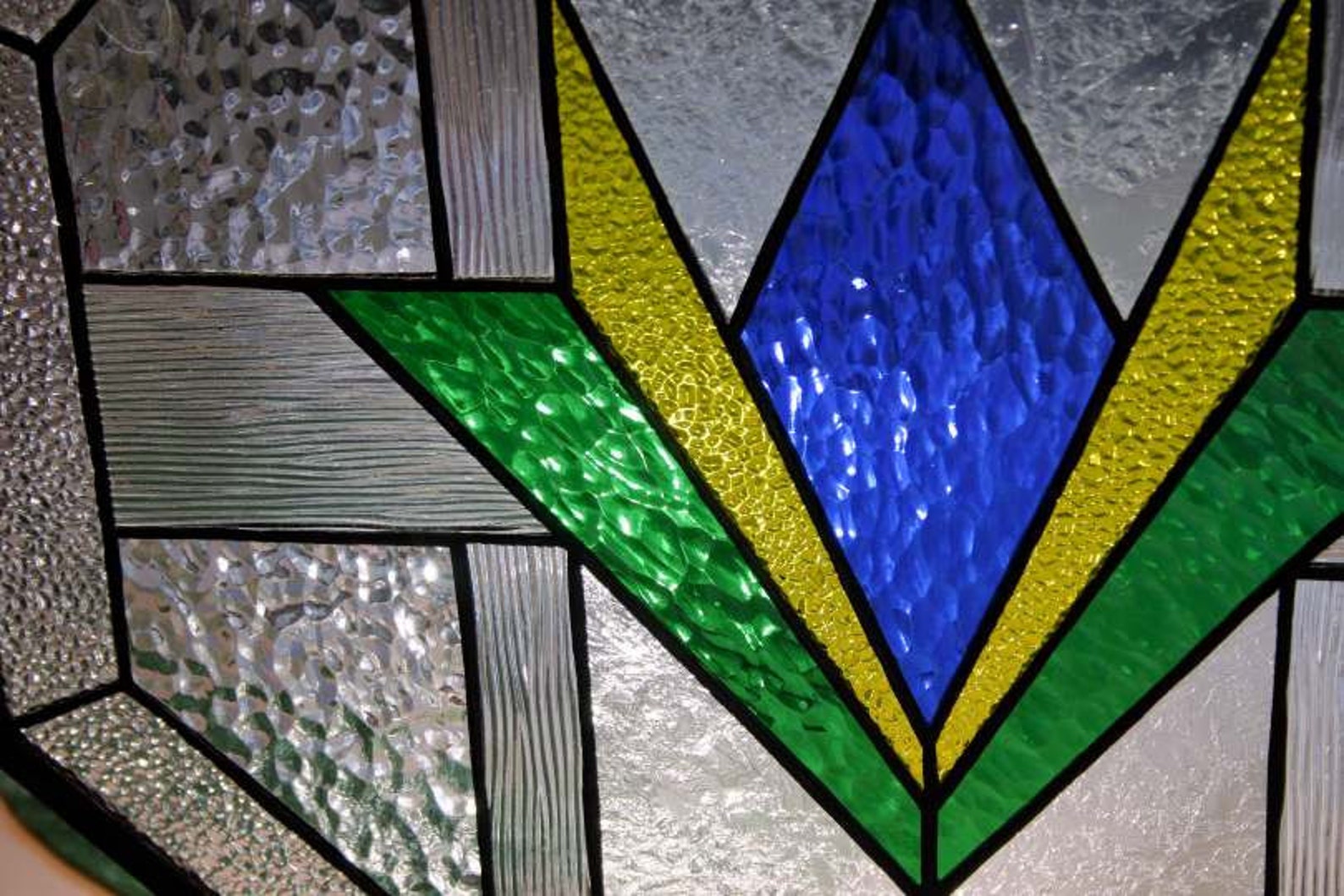 Octagon Stained Glass Window Geometric Design Etsy