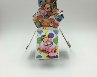 Handmade Mickey Joyeux Anniversaire Pop Up Boite Carte De Etsy