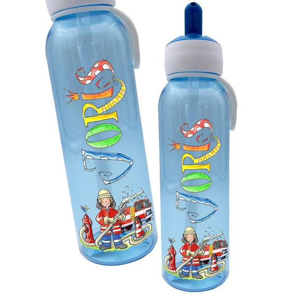 Wasserflasche Feuerwehr, Mepal kohlensäurehaltige Getränke, Mepal Trinkflasche Kinder mit Namen, RosiRosinchen, Geschenk Ostereiersuche