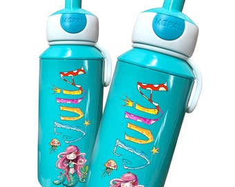 400 ml Trinkflasche Mermaid  Mepal, Mepal Trinkflasche Kinder Pop-up, Mepal Trinkflasche Kinder mit Namen, RosiRosinchen