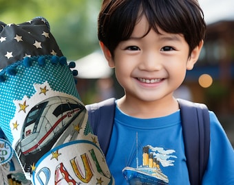 Schultüte ICE personalisiert | Schultüte mit Namen Junge | Zuckertüte Einschulung | Geschenk Schulanfang, Schultüte Eisenbahn