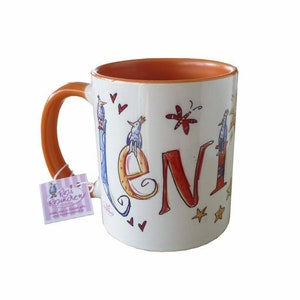 Orange Tasse mit Namen , RosiRosinchen image 1