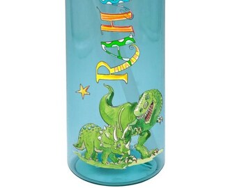 Trinkflasche Flipup, Dino grün, Trinkflasche personalisiert, Wasserflasche Mepal mit Namen, RosiRosinchen, Geschenk Ostereiersuche