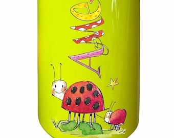 Trinkflasche Marienkäfer Mepal 400 ml , Mepal Trinkflasche Kinder Pop-up, Mepal Trinkflasche Kinder mit Namen, RosiRosinchen