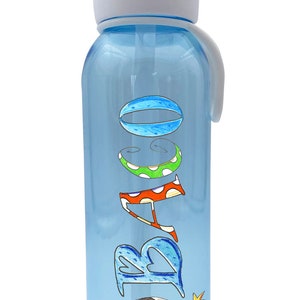 Wasserflasche Fußball Mepal kohlensäurehaltige Getränke, Wasserflasche mit Strohhalm, Trinkflasche personalisiert, RosiRosinchen