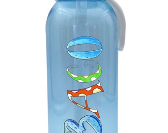 Wasserflasche Fußball Mepal kohlensäurehaltige Getränke, Wasserflasche mit Strohhalm, Trinkflasche personalisiert, RosiRosinchen