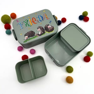 Lunchbox Igel personalisiert, Brotdose mit Namen Igel, RosiRosinchen