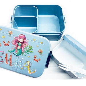 Mermaid Lunchbox MEPAL2, Meerjungfrau Kinder Brotdose mit Namen, Geschenk zur Einschulung, Schultütenfüllung, RosiRosinchen Bild 2