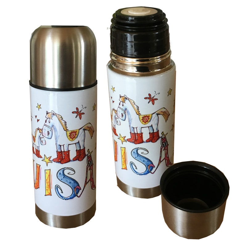 350 ml Thermoskanne personalisiert, Thermoskanne mit Namen Pferd , RosiRosinchen, Geschenk Ostereiersuche image 1