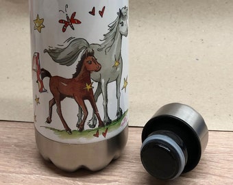 500 ml Thermos Trinkflasche mit Namen für Kinder und Erwachsene , RosiRosinchen, Geschenk Ostereiersuche