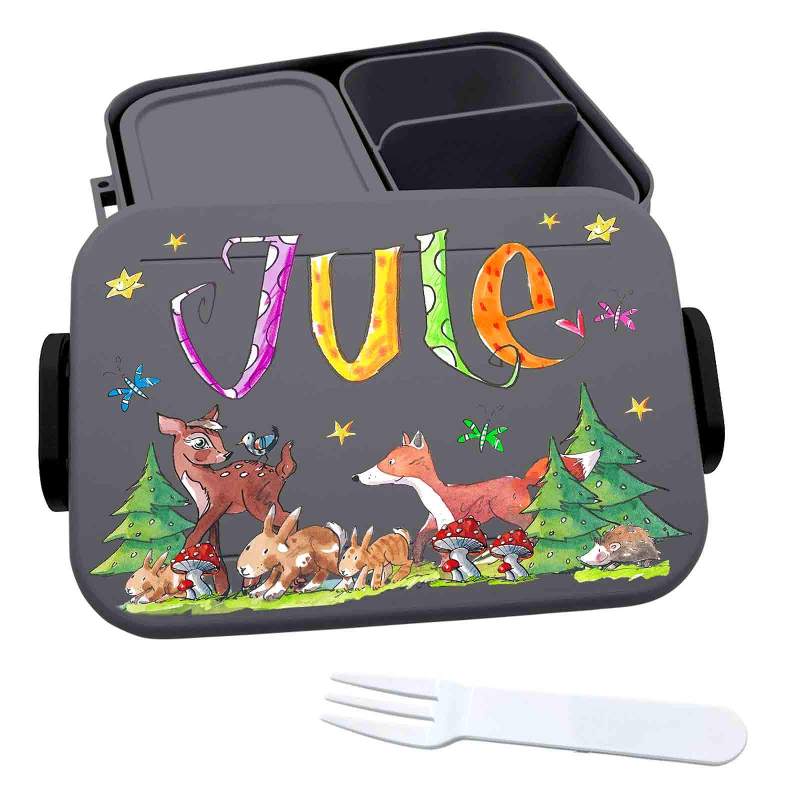 Lunchbox WALDTIERE Für Kinder – Große Brotdose Mit Fach, Perfekt Für Schule & Kindergarten