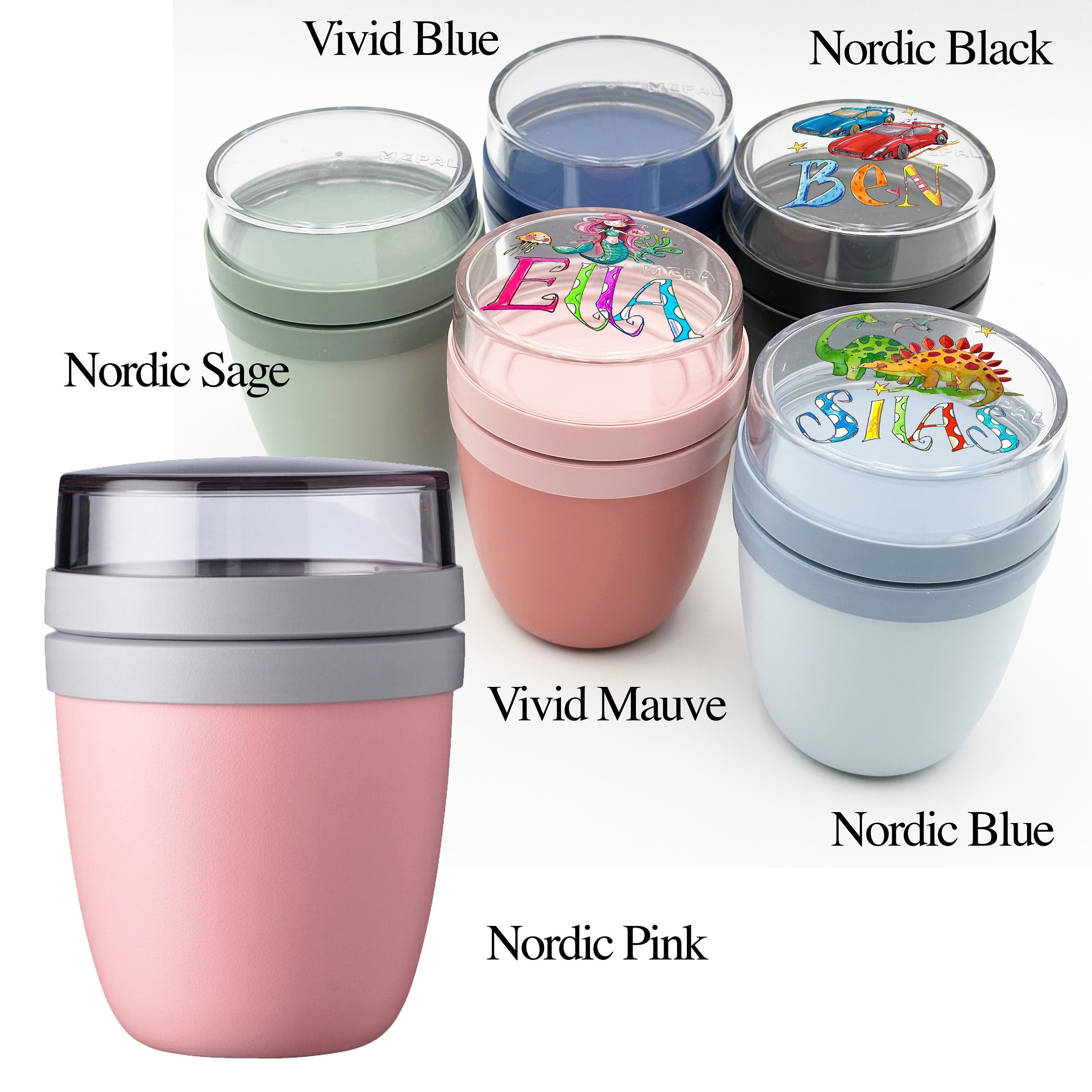 Personalisierter Müslibecher Kinder To Go 300 ml, Mepal Müslibecher mit Namen, Müsli Lunchpot mit Namen, personalisierter Lunchpot Schule