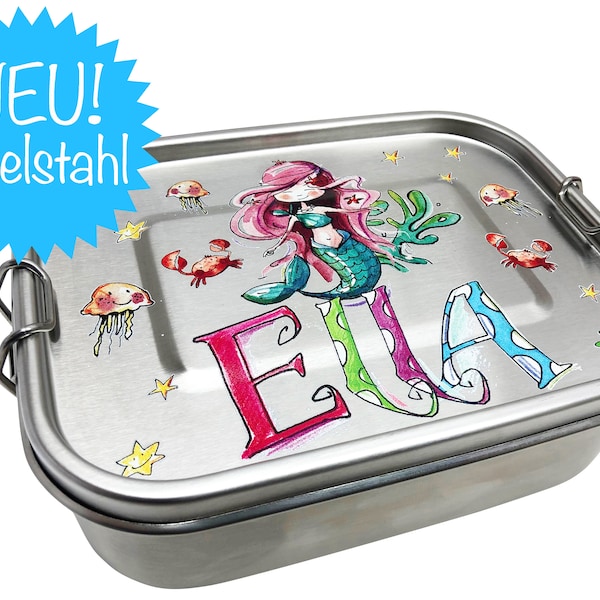 Mermaid lunch bag with name lunch box for school | kindergarten | nanny | RosiRosinchen