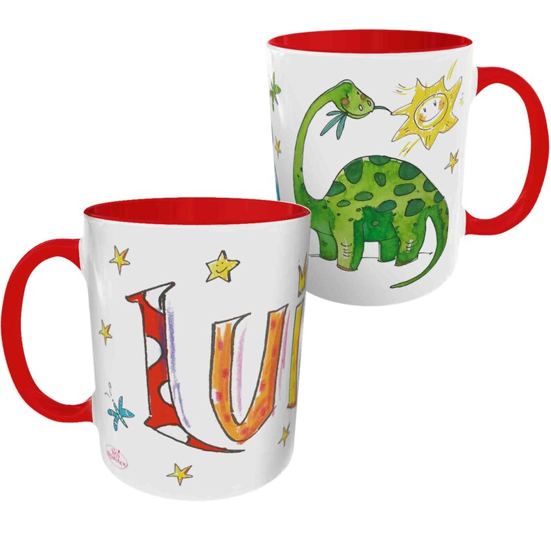 Tasse Brontosaurus, Keramik , Tasse mit Namen, RosiRosinchen image 7