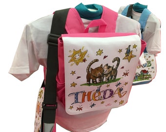 Katzen Kindergarten Rucksack mit Namen