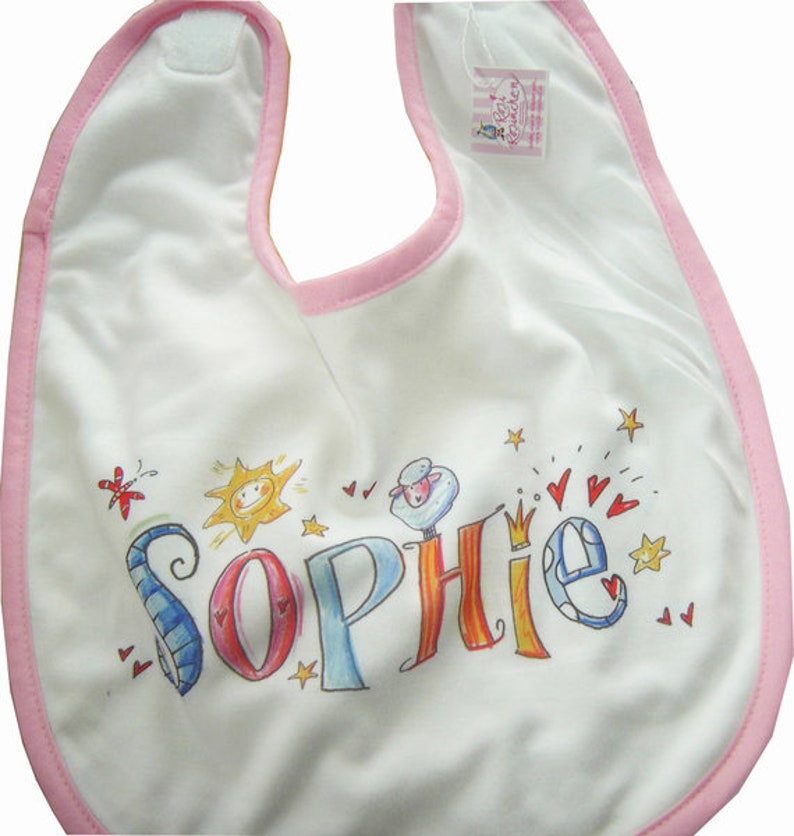 baby bibs with name cotton bibs personalized gift babyshower christmas gift baptism gift easter gift RosiRosinchen image 1