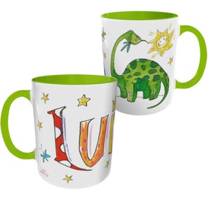 Tasse Brontosaurus, Keramik , Tasse mit Namen, RosiRosinchen image 5