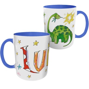 Tasse Brontosaurus, Keramik , Tasse mit Namen, RosiRosinchen image 1