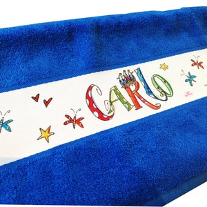 Handtuch mit Namen farbig, rotes Handtuch personalisiert , Weihnachtsgeschenk mit Namen , Farbiges Handtuch mit Namen, Rosirosinchen image 3