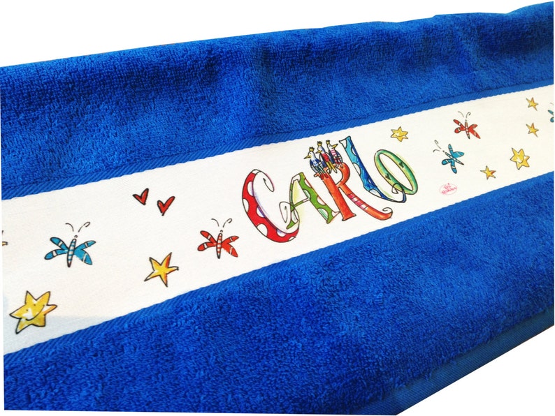 Handtuch mit Namen farbig, rotes Handtuch personalisiert , Weihnachtsgeschenk mit Namen , Farbiges Handtuch mit Namen, Rosirosinchen image 3