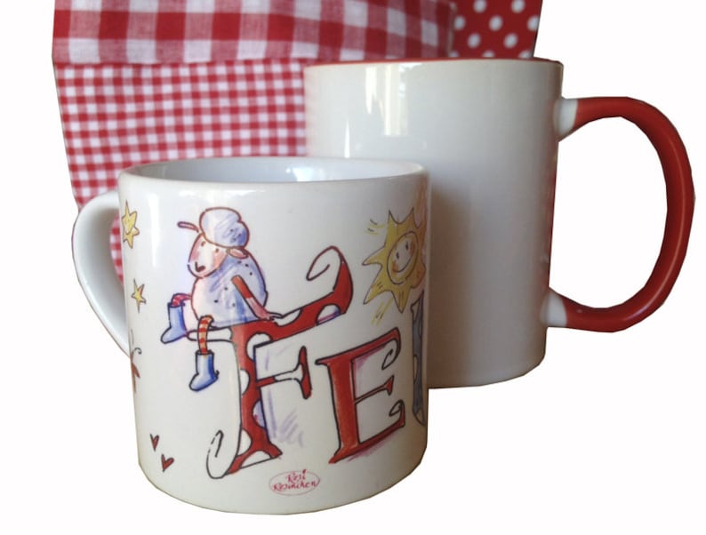 Kleine Kindertasse mit buntem Namen, RosiRosinchen image 1