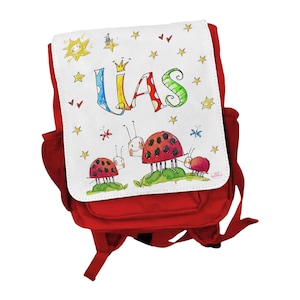 Glückskäfer Kindergarten Rucksack mit Namen, RosiRosinchen