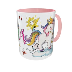 Tasse Baby Einhorn mit Namen, Tasse mit Namen, personalisierte Kindertasse, personalisierte Geschenkidee Kinder, RosiRosinchen