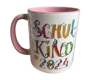 Schulkind Tasse mit Namen, Schulkind 2024, Geschenkidee zur Einschulung, Geschenk zum Schulanfang, Schultütenfüllung