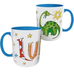 Tasse Brontosaurus, Keramik , Tasse mit Namen, RosiRosinchen image 3