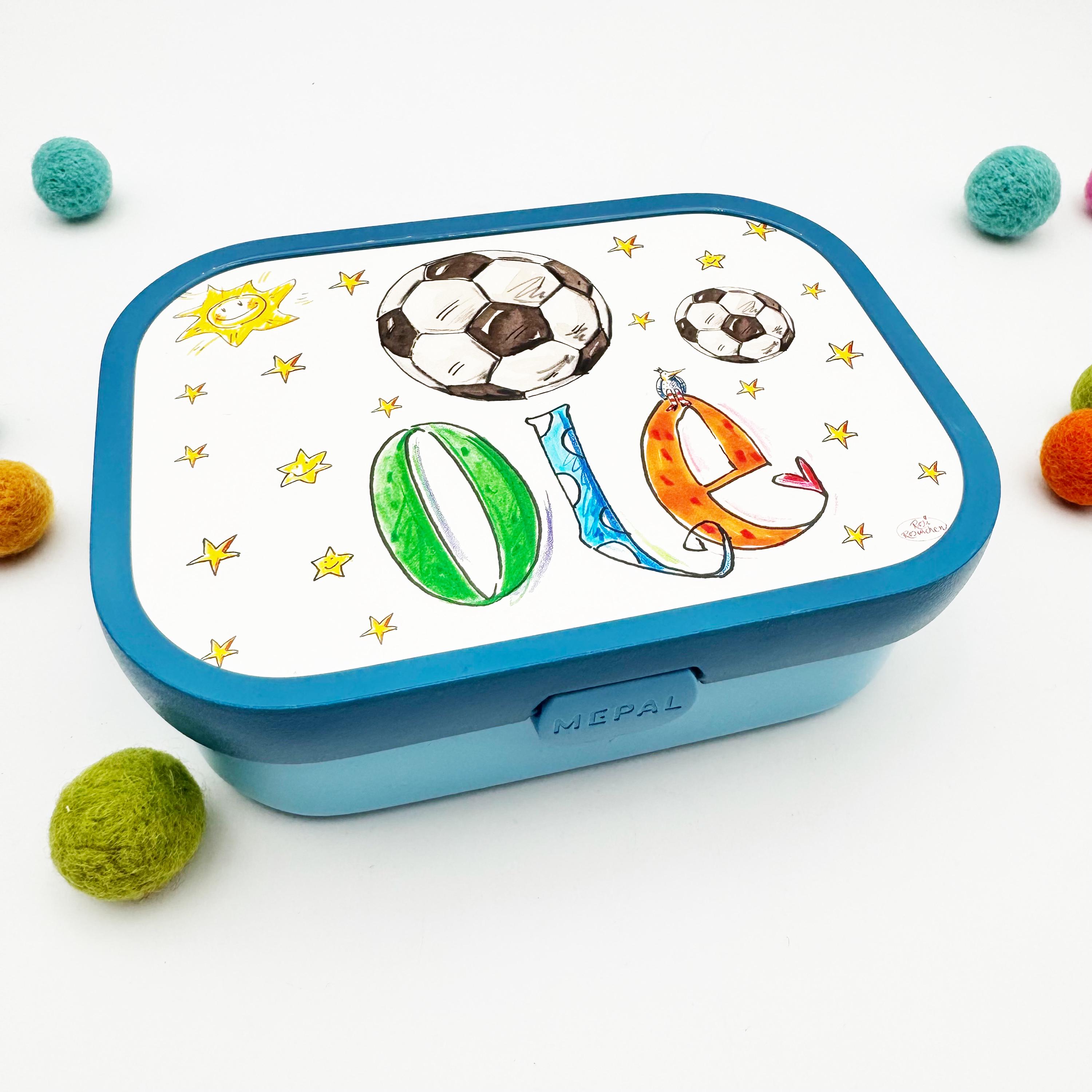 Eurofoto Brotdose + Trinkflasche Set Mit Individuellen Namen – Fußball-Motiv Für Jungen, 500ml Alu-Flasche, Robuste PP-Box, Handgefertigt In Deutschland, Perfekt Für Schule Fußball-Motiv Brotbox