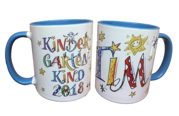 Handmade Produkte Kindergarten-Tasse mit Namen Kindergartenkind 2019